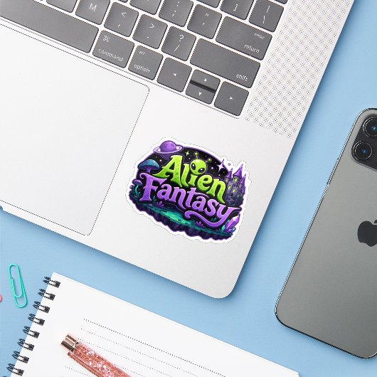 Sticker Amateurs de Fantasy Alien (Ordinateur portable avec iPhone)