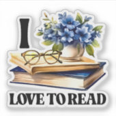 Sticker Amateurs de livres mignons lecture (Devant)
