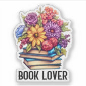 Sticker Amateurs de livres mignons lecture (Devant)