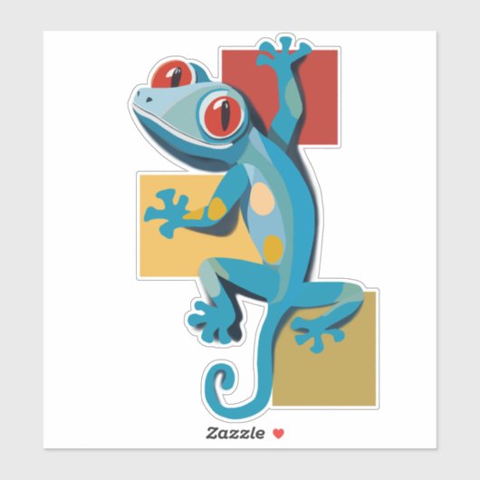 Sticker Amateurs de reptiles Gecko Bleu (Feuille)