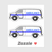 Sticker Ambulance - Coupe de 2 pouces (Feuille)