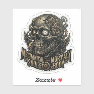 Sticker Âme mécanique Corps mortel Motard Steampunk
