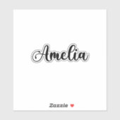 Sticker Amelia Nom - Calligraphie manuscrite (Feuille)