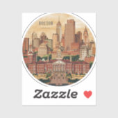 Sticker America Boston City Skyline, Boston Ma Us Skyline (Feuille)