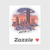 Sticker America Boston City Skyline, Boston Ma Us Skyline (Feuille)