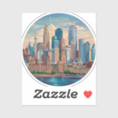Sticker America Boston City Skyline, Boston Ma Us Skyline (Feuille)