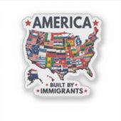 Sticker Américain construit par Immigrants Patriotique Amé (Devant)