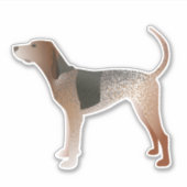 Sticker American Anglais Coonhound Vue latérale Silhouette (Devant)