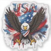 Sticker American Bold Eagle Patriotioc USA (Devant)