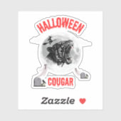 Sticker american cougar on halloween night with crows (Feuille)