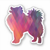 Sticker American Eskimo Chien Geo Silhouette violet (Devant)