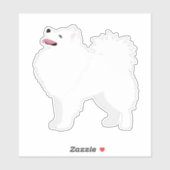 Sticker American Eskimo Chien race Vue latérale Silhouette (Feuille)