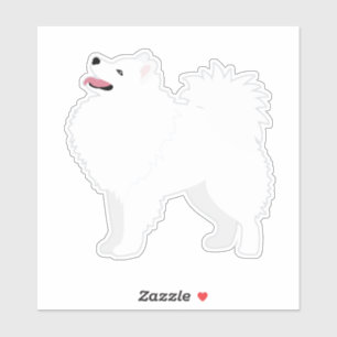 Sticker American Eskimo Chien race Vue latérale Silhouette