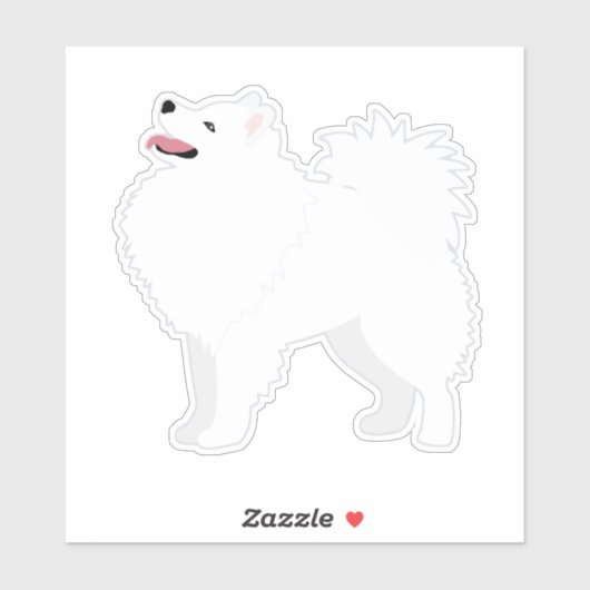 Sticker American Eskimo Chien race Vue latérale Silhouette (Feuille)