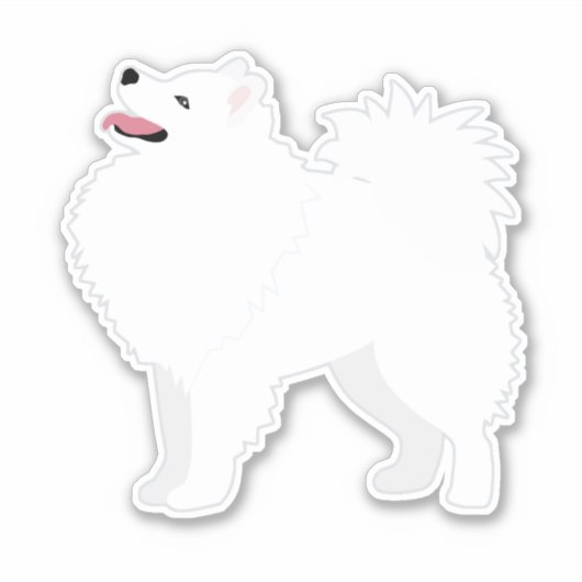 Sticker American Eskimo Chien race Vue latérale Silhouette (Devant)