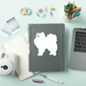 Sticker American Eskimo Chien race Vue latérale Silhouette (Couverture iPad)