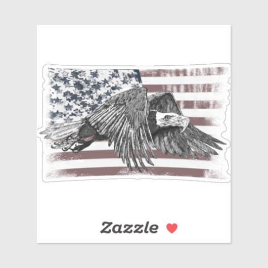 Sticker American Flag Bald Eagle USA (Feuille)