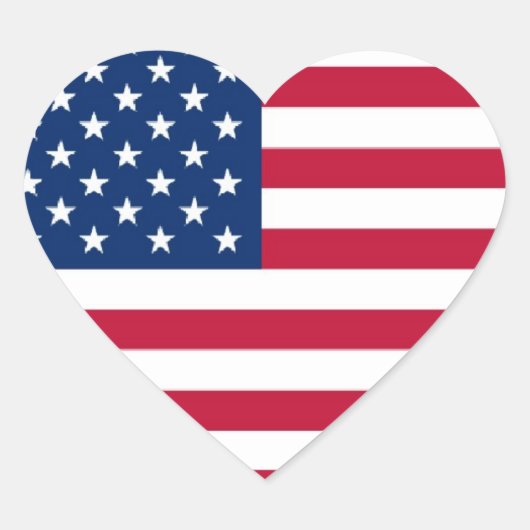Sticker American Flag Heart Design (Devant)