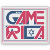 Sticker American Flag text Gamerica (Devant)