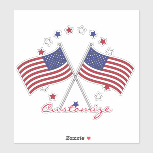 Sticker American Flags Thunder_Cove Patriotic 4th of July (Feuille)