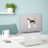 Sticker American Foxhound Chien race Vue latérale Silhouet (Ordinateur portable sur le bureau)