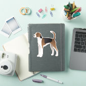 Sticker American Foxhound Chien race Vue latérale Silhouet (Couverture iPad)