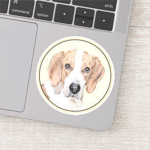 Sticker American Foxhound Painting - Joli art original chi