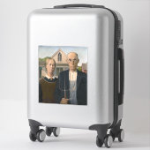 Sticker American Gothic : Vie rurale pauvre paysan (Sur valise)