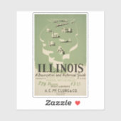 Sticker American Guide Series Volume On Illinois. (Feuille)