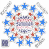 Sticker American Psychedelic Patriotic Hearts Tie Dye Star (Devant)