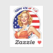 Sticker American Retro Pin-up Girl Art (Feuille)