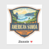 Sticker American Samoa National Park Illustration Retro (Feuille)