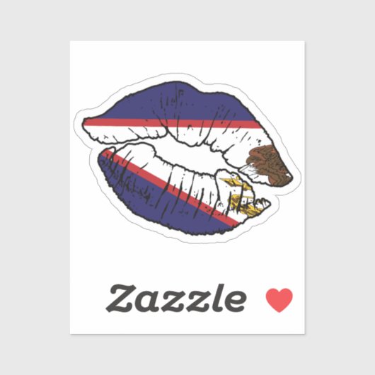 Sticker American Samoa Samoan Lipstick Lover Drapeau (Feuille)