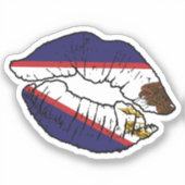 Sticker American Samoa Samoan Lipstick Lover Drapeau (Recto)