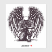 Sticker American Soldier Angel Prier USA Drapeau Art (Feuille)
