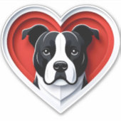 Sticker American Staffordshire Terrier Amstaff Amoureux de (Devant)