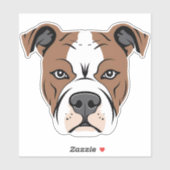 Sticker American Staffordshire Terrier Amstaff Dog Face (Feuille)
