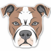 Sticker American Staffordshire Terrier Amstaff Dog Face (Devant)
