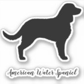 Sticker American Water Spaniel Silhouette Chien race Vinyl (Devant)