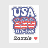 Sticker America's 250th Birthday - Groovy USA 250 (Feuille)