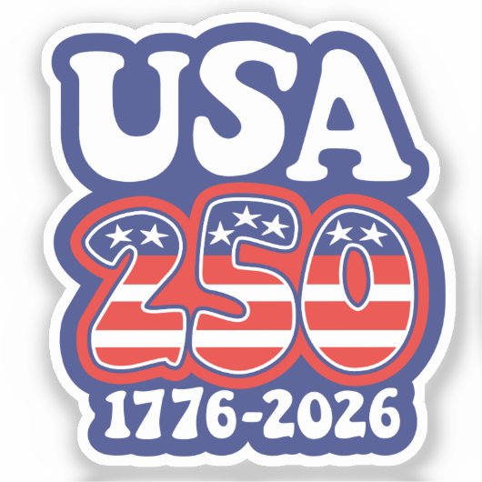 Sticker America's 250th Birthday - Groovy USA 250 (Recto)