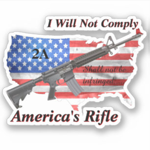 Sticker Amérique Favorite Rifle USA Drapeau Je ne me confo