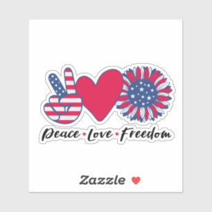 Sticker Amérique. Paix. Amour. Liberté. 