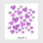 Sticker Amethyst Dancing Hearts (Feuille)
