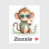 Sticker Amie de singe doux | Gentle Kawaii Animal (Feuille)