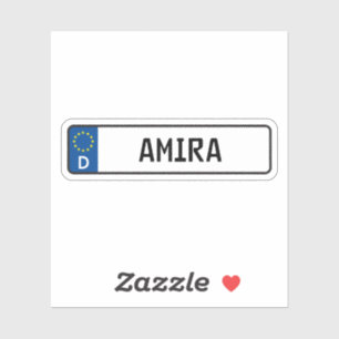 Sticker Amira Plaque allemande d'immatriculation de voitur