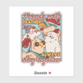 STICKER AMIS AVEC PEUR RESTE TOUJOURS ENSEMBLE (Feuille)
