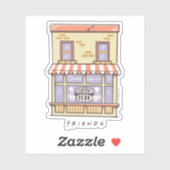 Sticker AMIS™ | Central Perk Cartoon Coffee Shop (Feuille)