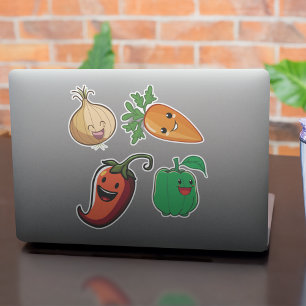 Sticker Amis de légumes souriants