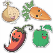 Sticker Amis de légumes souriants (Devant)